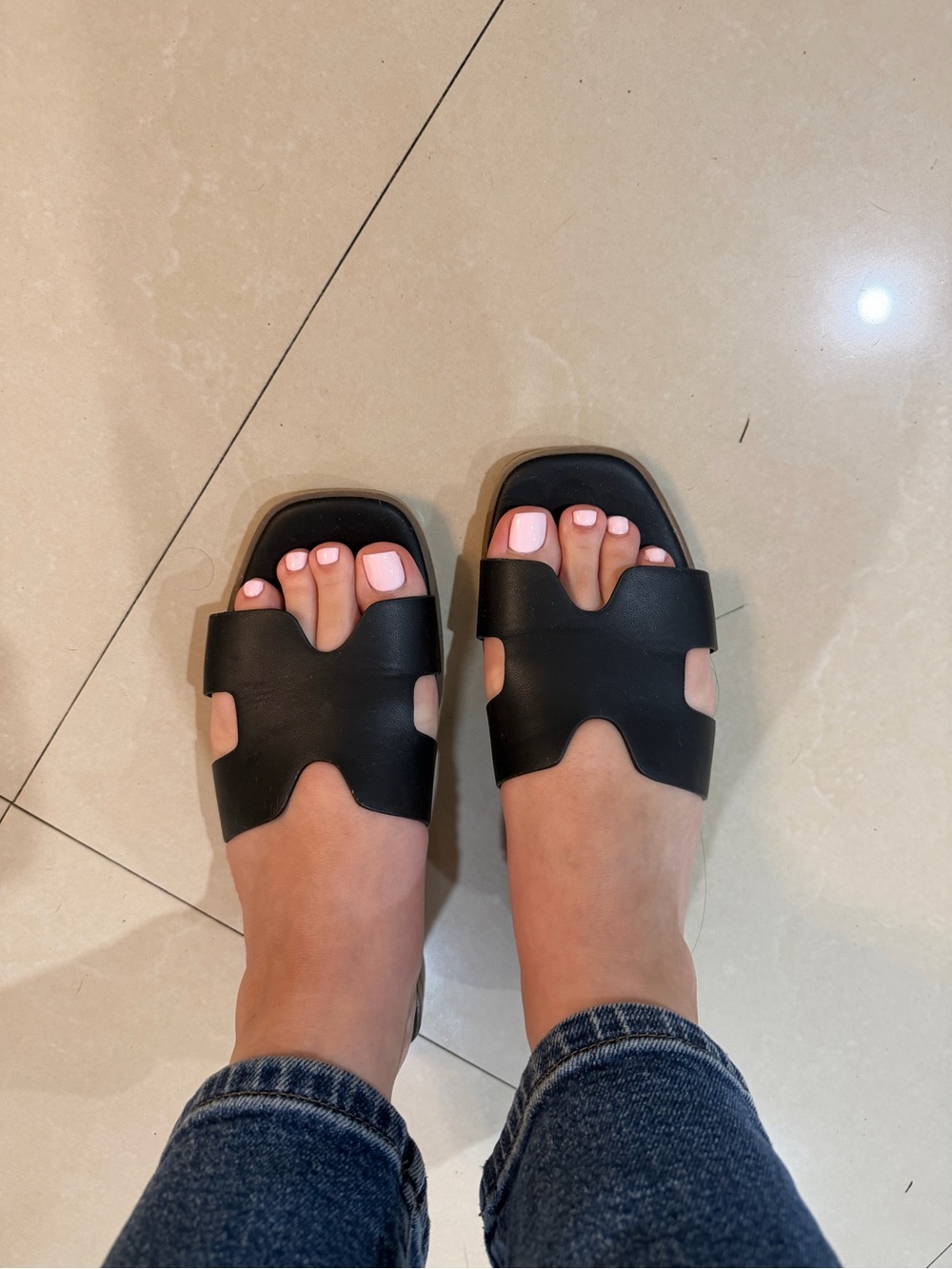 a new day Black Slide Mules with Cutout Strap